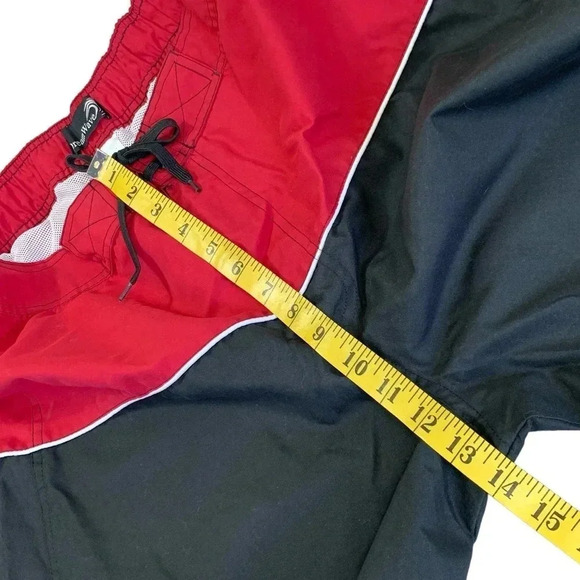 DreamWave Swim Trunks Board Shorts Size L Colorblock Black Red Brief Build In - Picture 12 of 14